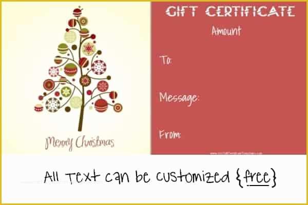 Free Printable Christmas Gift Certificate Template Word Of Free Editable Christmas Gift Certificate Template