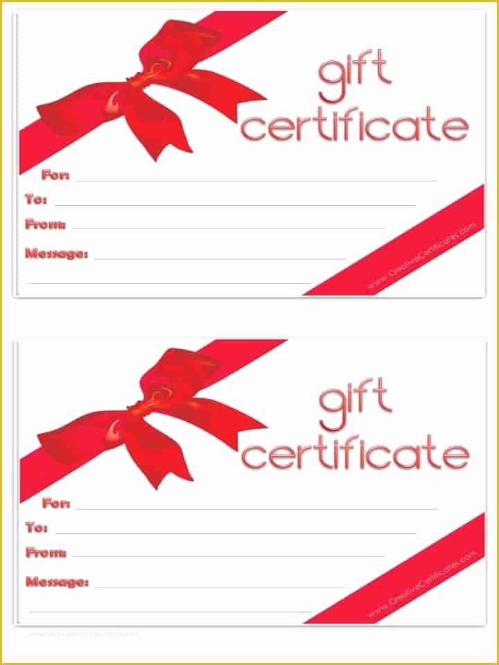 Free Printable Christmas Gift Certificate Template Word Of Free Gift Certificate Template Customizable