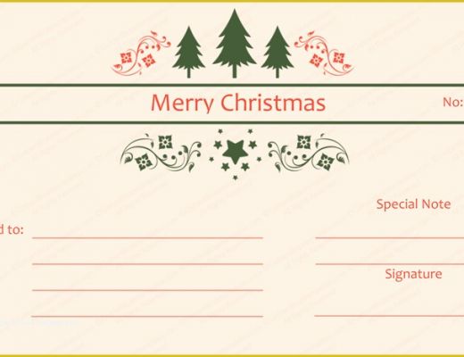 Free Printable Christmas Gift Certificate Template Word Of Triple Tree Christmas Gift Certificate Template