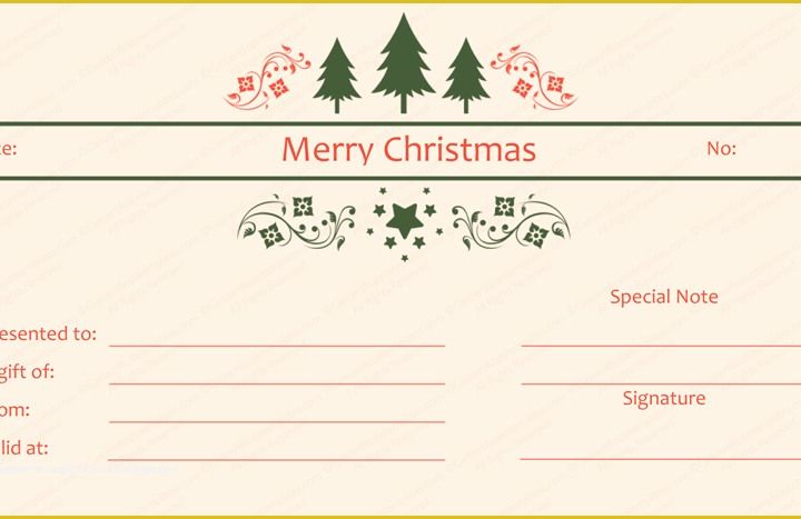 Free Printable Christmas Gift Certificate Template Word Of Triple Tree Christmas Gift Certificate Template