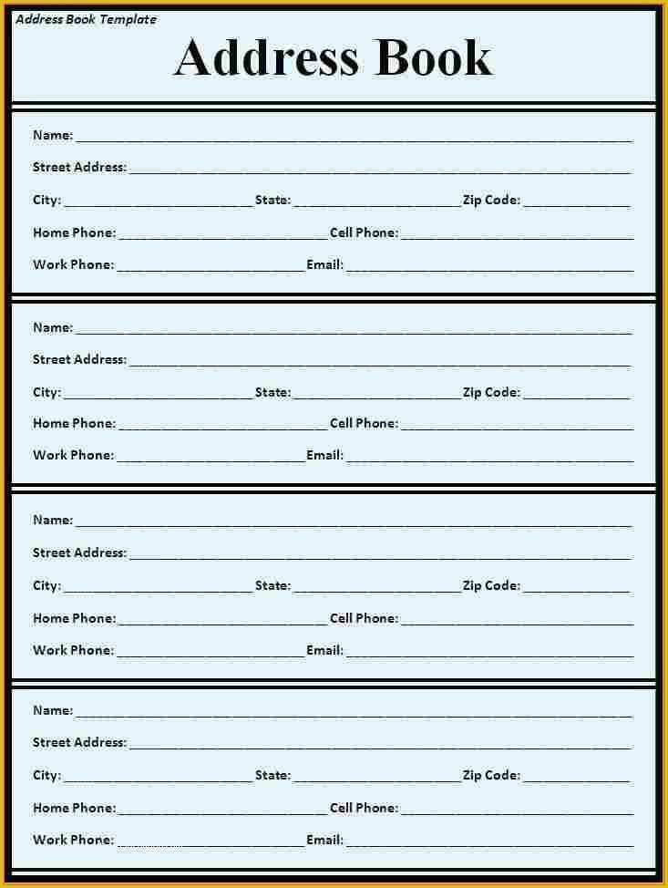 Free Printable Church Directory Template Of Free Address Book Template