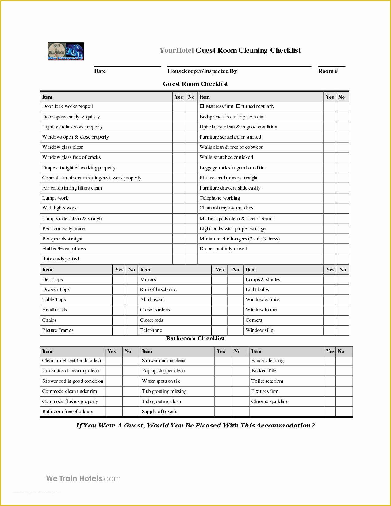 Free Printable Cleaning Checklist Template Of 8 Best Of Free Printable Housekeeping Checklists