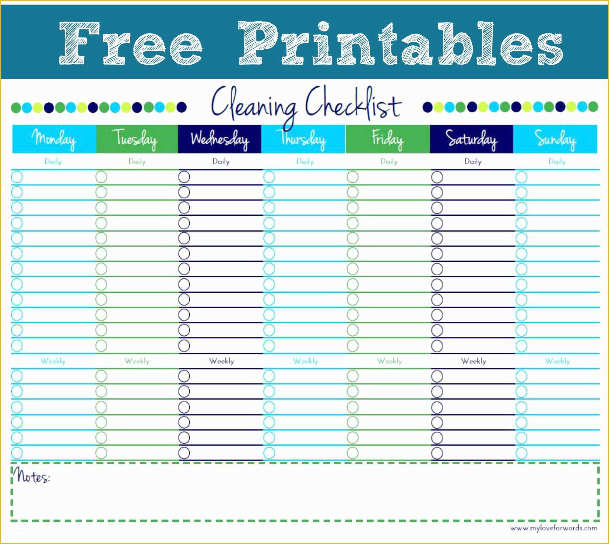 Free Printable Cleaning Checklist Template Of Artsy Corner Link Party