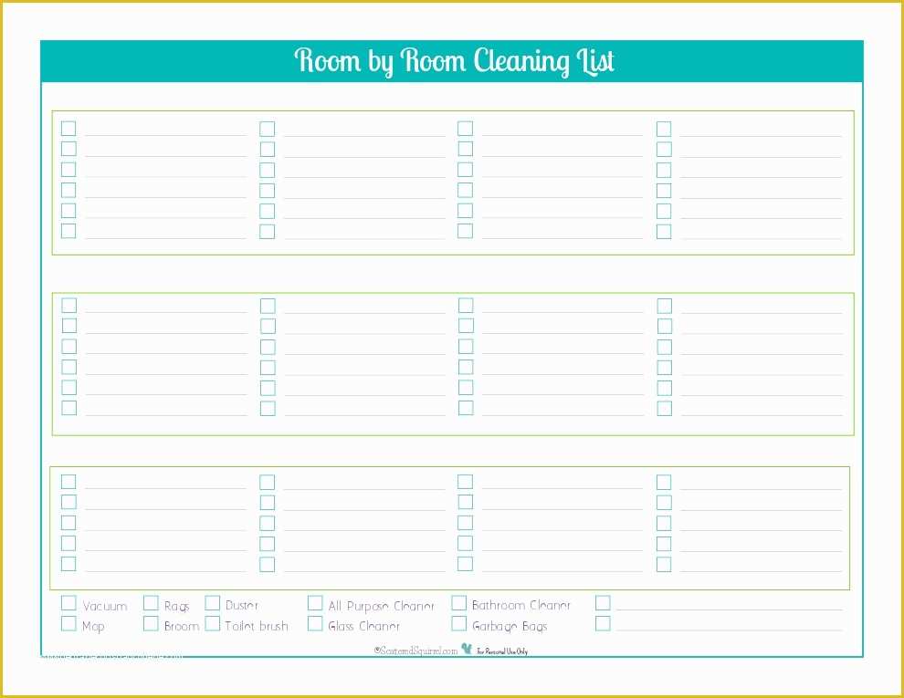 Free Printable Cleaning Checklist Template Of Blank Cleaning Checklist