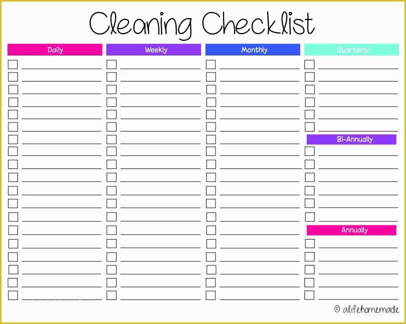 Free Printable Cleaning Checklist Template Of Cleaning Routines and Schedules