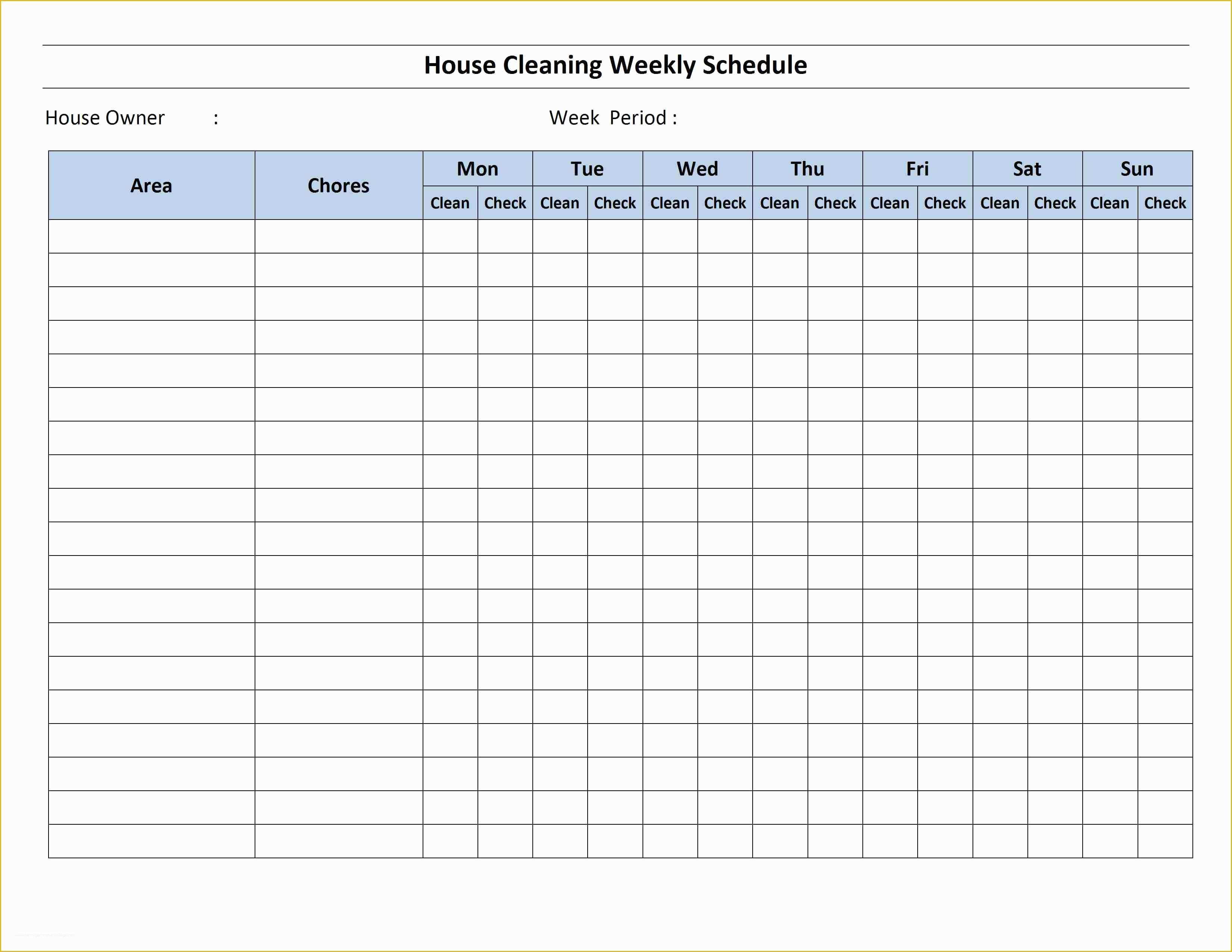 Free Printable Cleaning Checklist Template Of Cleaning Schedule Template