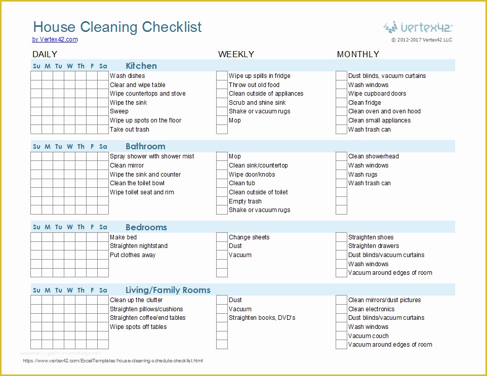 Free Printable Cleaning Checklist Template Of Cleaning Schedule Template Printable House Cleaning