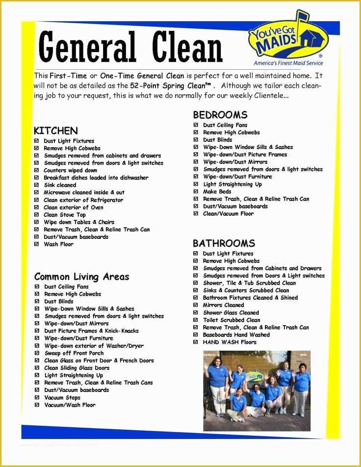 52 Free Printable Cleaning Checklist Template