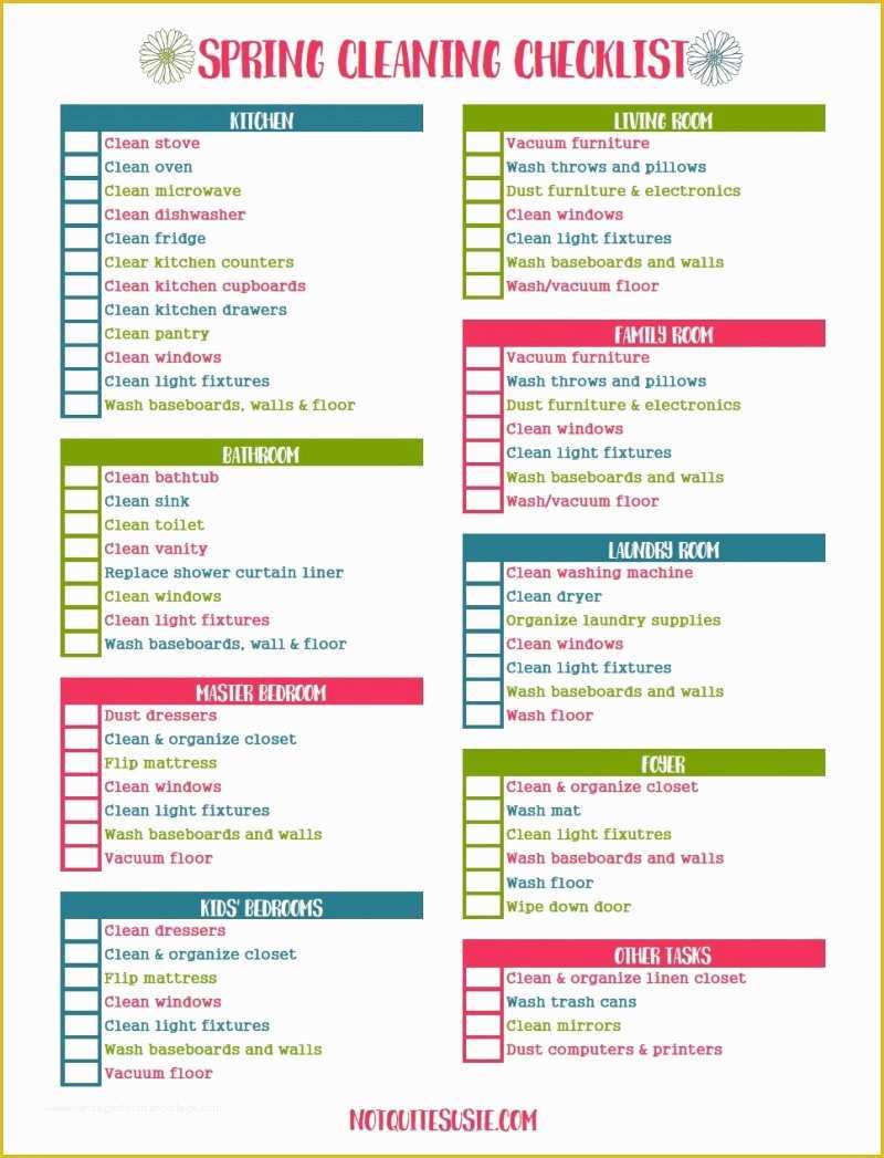 Free Printable Cleaning Checklist Template Of Free Printable Spring Cleaning Checklist Not Quite