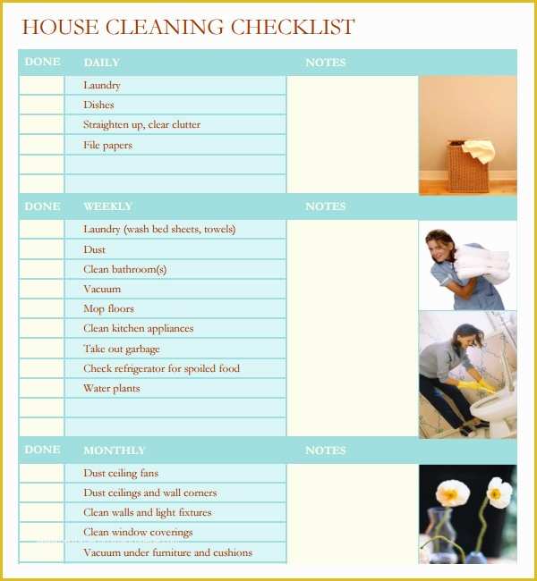 Free Printable Cleaning Checklist Template Of House Cleaning Checklist 6 Free Download for Pdf
