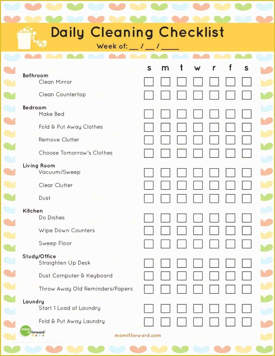 Free Printable Cleaning Checklist Template Of House Cleaning Checklist Printable