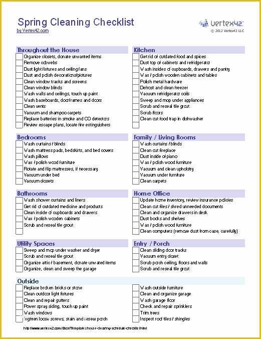 Free Printable Cleaning Checklist Template Of Spring Cleaning Checklist Template