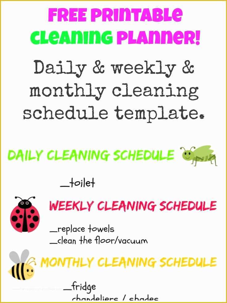 Free Printable Cleaning Schedule Template Of Best 25 Cleaning Schedule Templates Ideas On Pinterest