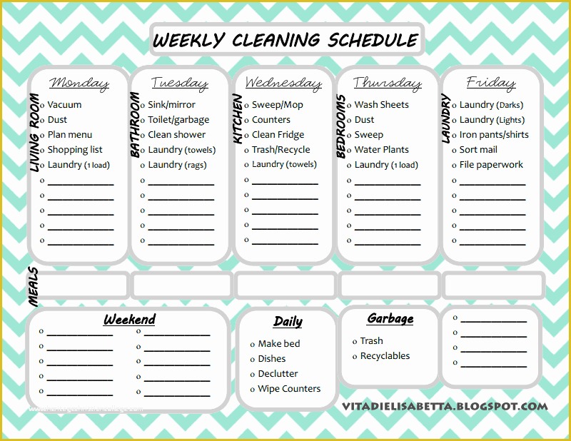 Free Printable Cleaning Schedule Template Of Cleaning Checklist Template