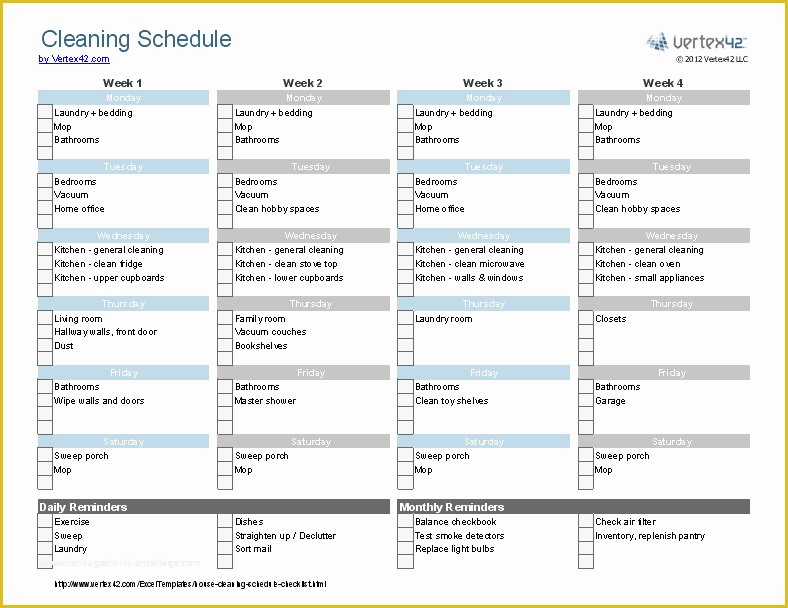 Free Printable Cleaning Schedule Template Of Cleaning Schedule Template Printable House Cleaning