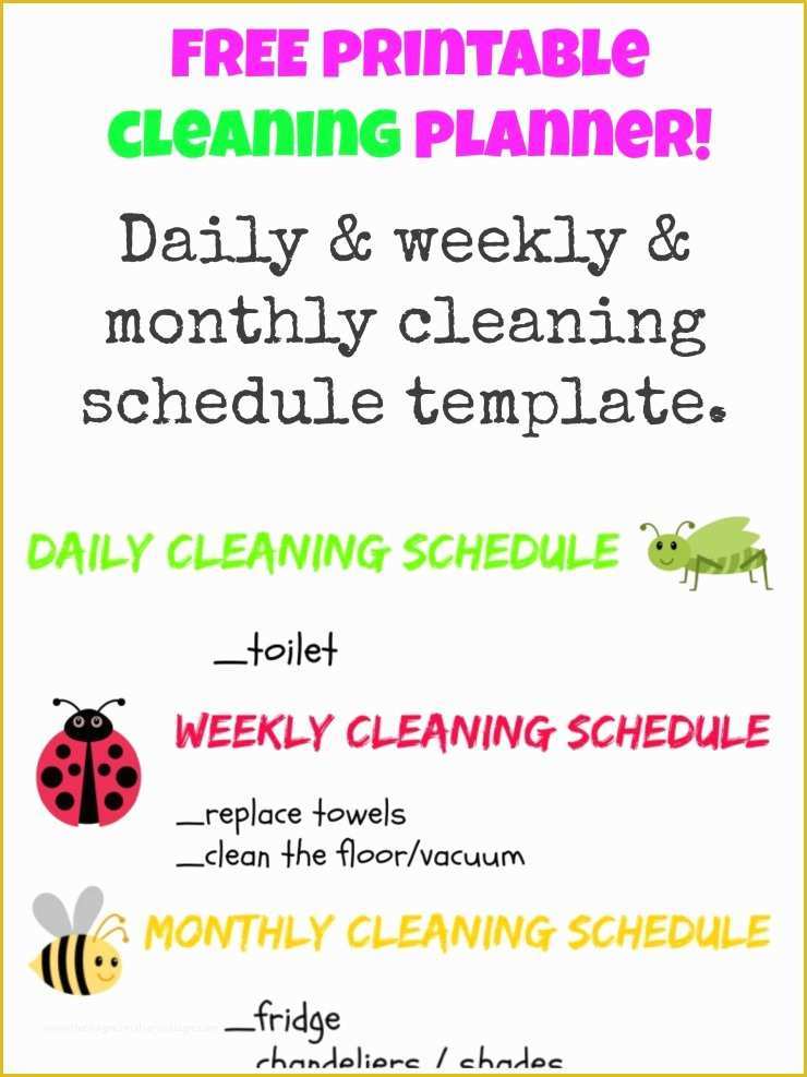 Free Printable Cleaning Schedule Template Of Free Printable Cleaning Planner