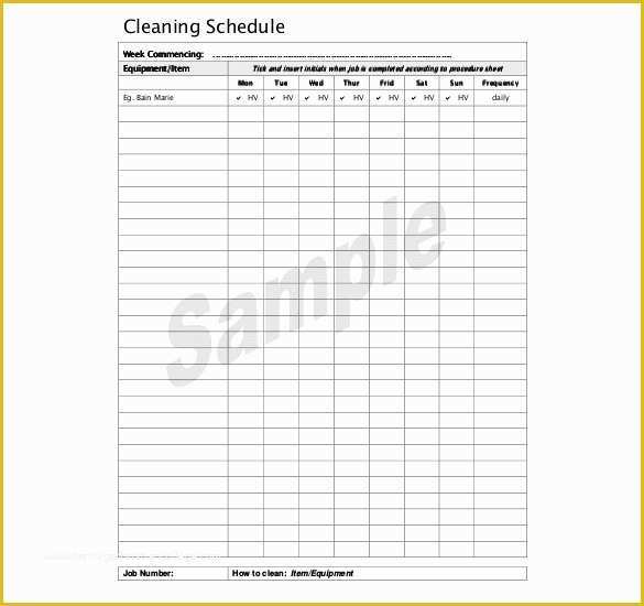 Free Printable Cleaning Schedule Template Of Kitchen Schedule Template