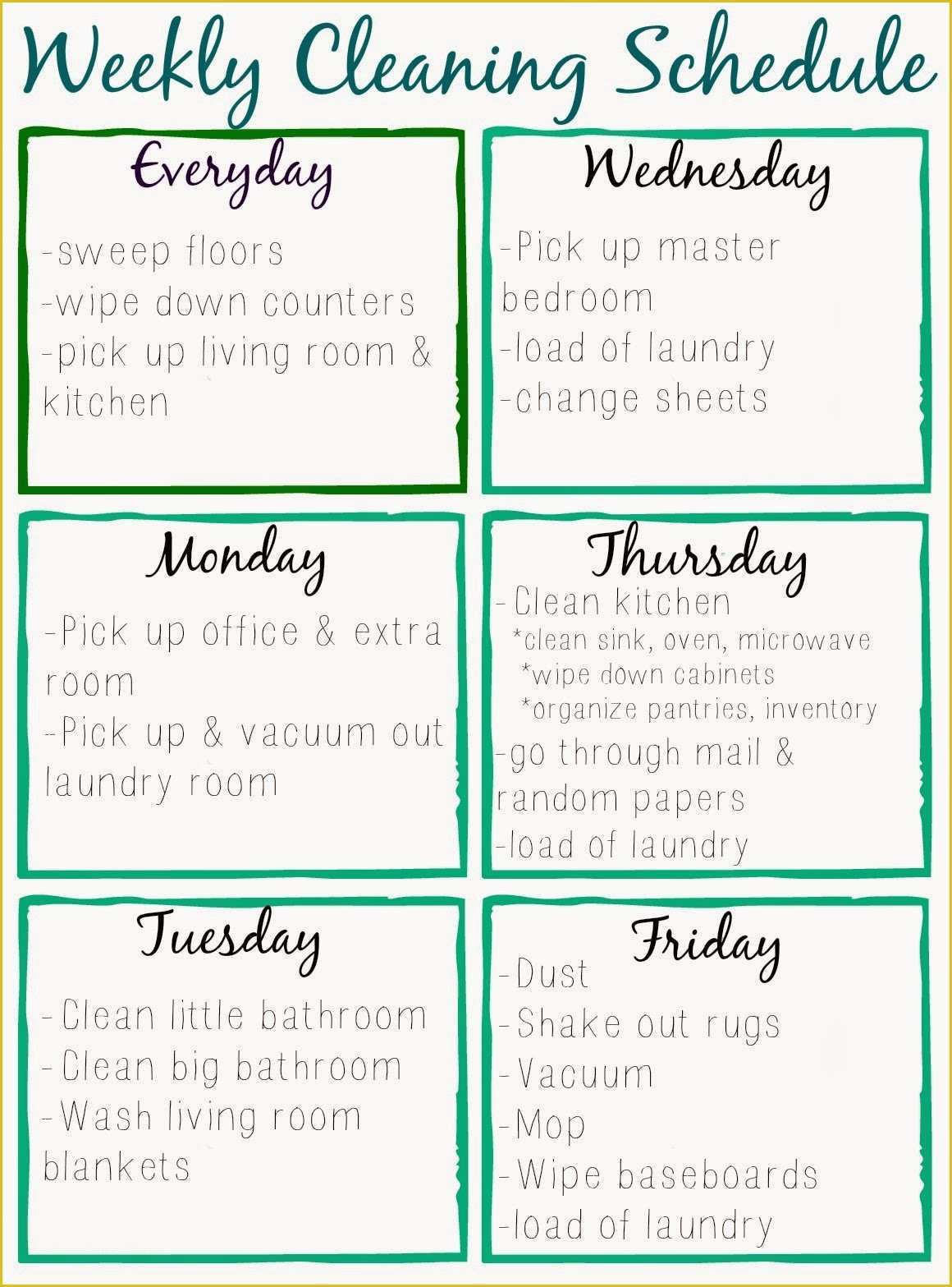 Free Printable Cleaning Schedule Template Of orchard Girls Free Printable Cleaning Schedule