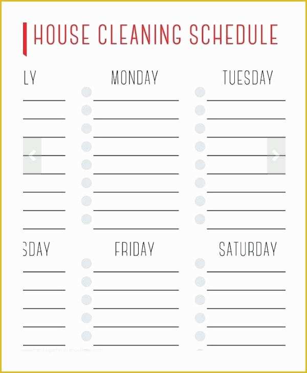 Free Printable Cleaning Schedule Template Of Printable Weekly House Cleaning Schedule Home Maintenance
