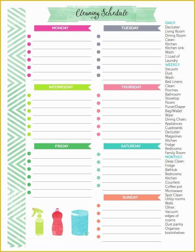 Free Printable Cleaning Schedule Template Of the Best Free Printable Cleaning Checklists