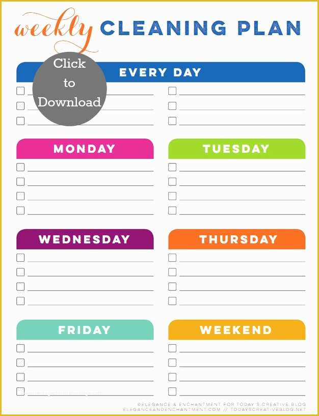Free Printable Cleaning Schedule Template Of Weekly Cleaning Schedule Printable