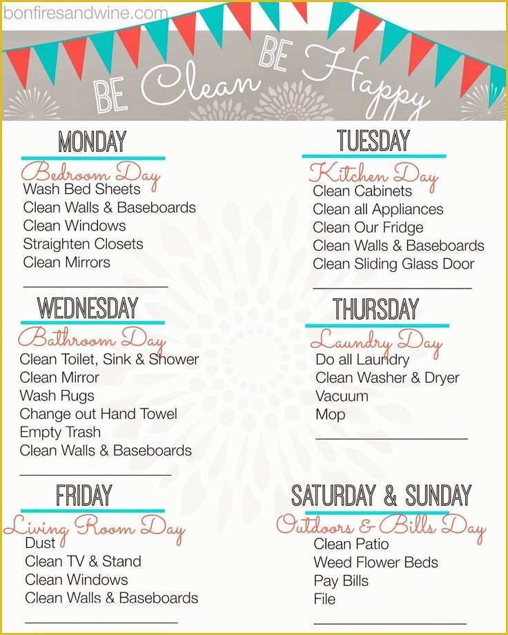 Free Printable Cleaning Schedule Template Of Weekly Cleaning Schedule Printable