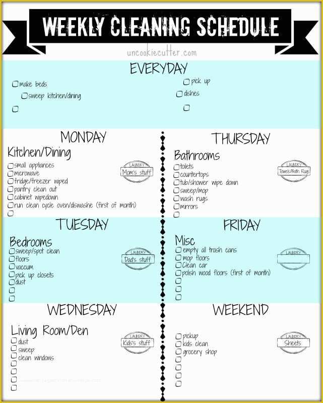 Free Printable Cleaning Schedule Template Of Weekly Customizable Cleaning Schedule Printable and Video