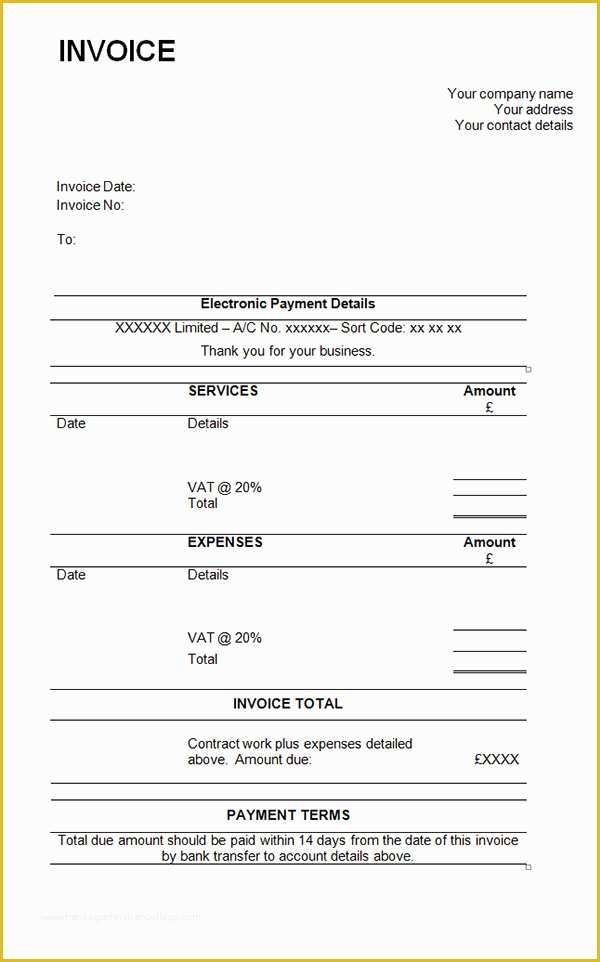 Free Printable Construction Invoice Template Of 15 Contractor Invoice Templates