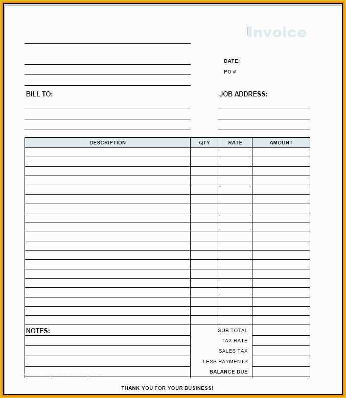 Free Printable Construction Invoice Template Of Contractor Invoice Template Free