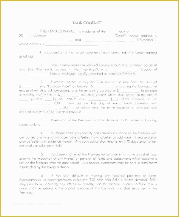 Free Printable Contract for Deed Template Of Contract for Deed Template Download Land Agreement Elegant