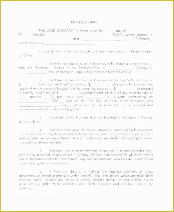 Free Printable Contract for Deed Template Of Contract for Deed Template Download Land Agreement Elegant