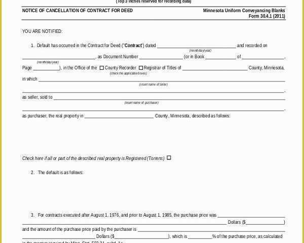 Free Printable Contract for Deed Template Of Contract for Deed Template Minnesota Templates Resume