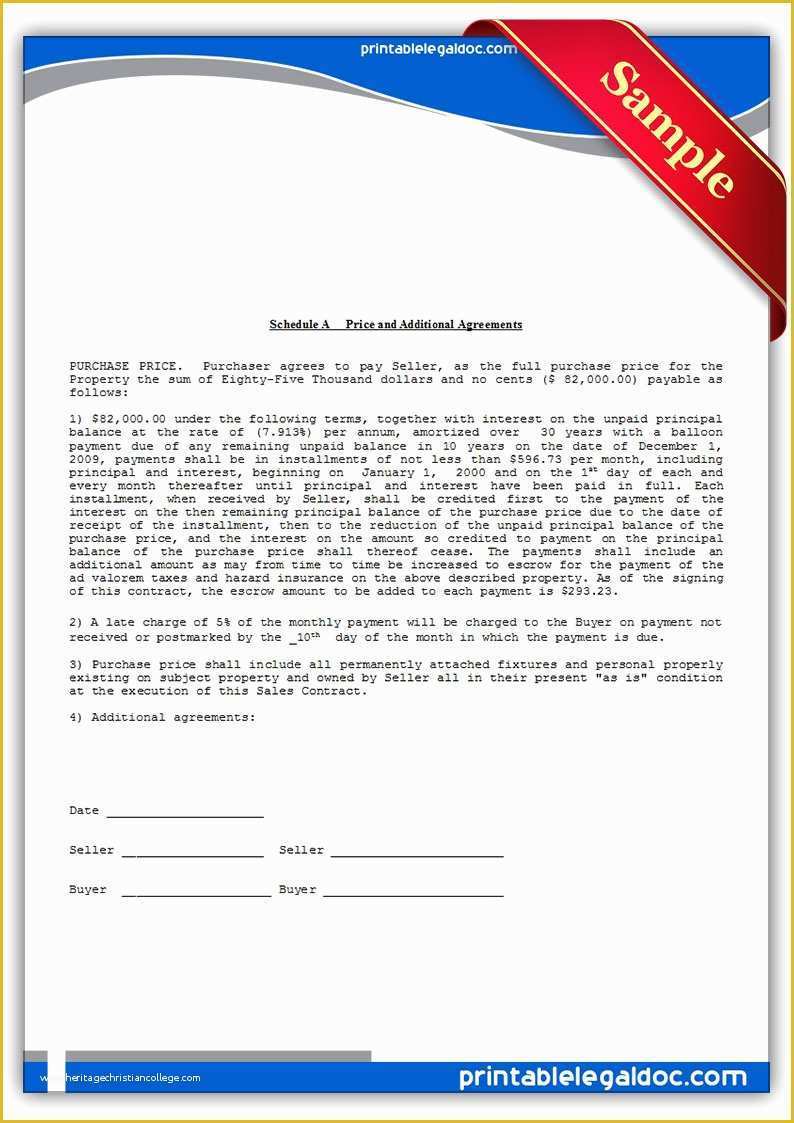 Free Printable Contract for Deed Template Of Free Printable Contract for Deed forms Template