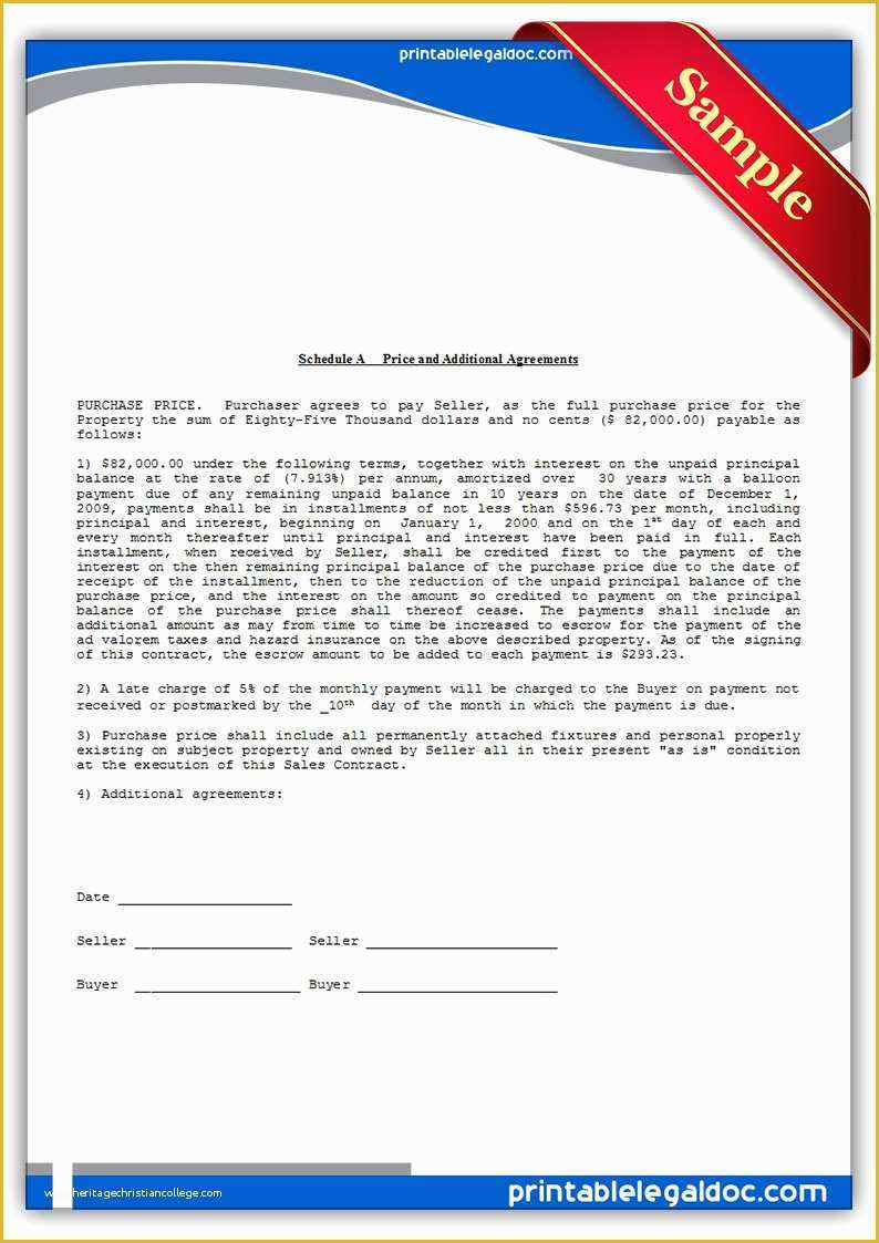 Free Printable Contract for Deed Template Of Free Printable Contract for Deed forms Template