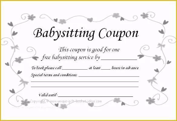 Free Printable Coupon Templates Of 12 Baby Sitting Coupon Templates Psd Ai Indesign