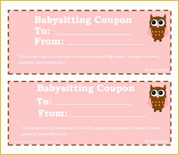 Free Printable Coupon Templates Of 8 Babysitting Coupon Templates Psd Ai Indesign