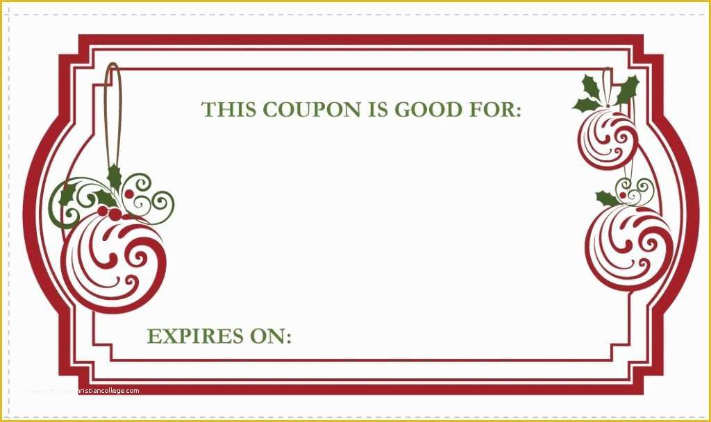 Free Printable Coupon Templates Of Christmas Coupon Templates Invitation Template
