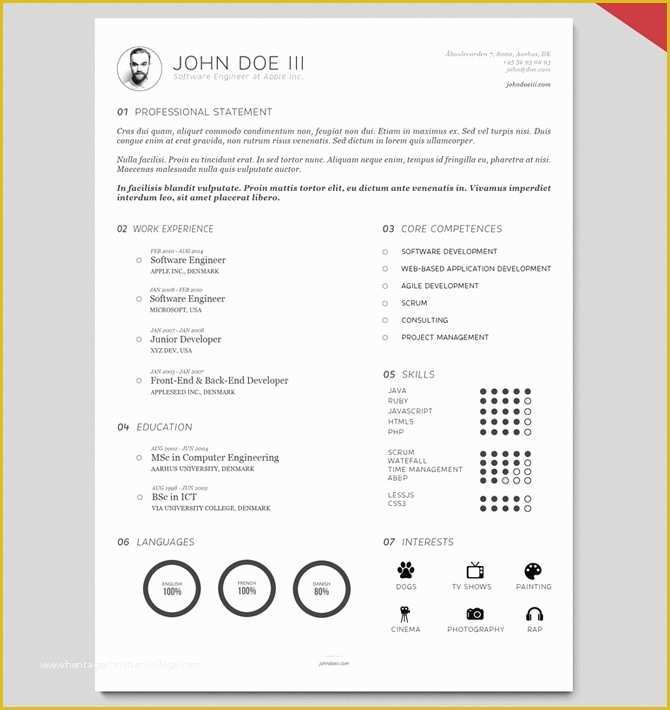 Free Printable Curriculum Vitae Template Of 30 Creativi Cv Templates Stampabili Da Utilizzare Gratis