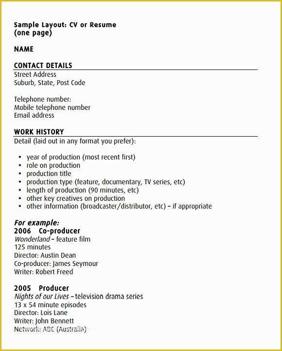 Free Printable Curriculum Vitae Template Of Acting Cv Template 7 Download Documents In Pdf