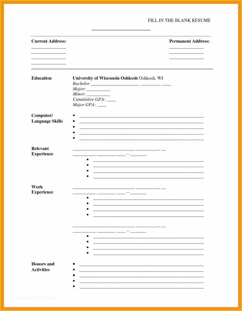 Free Printable Curriculum Vitae Template Of Printable Cv Template Printable Pages