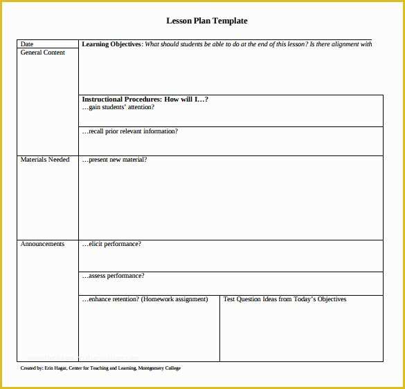 Free Printable Daily Lesson Plan Template Of 14 Sample Printable Lesson Plans – Pdf Word Apple Pages