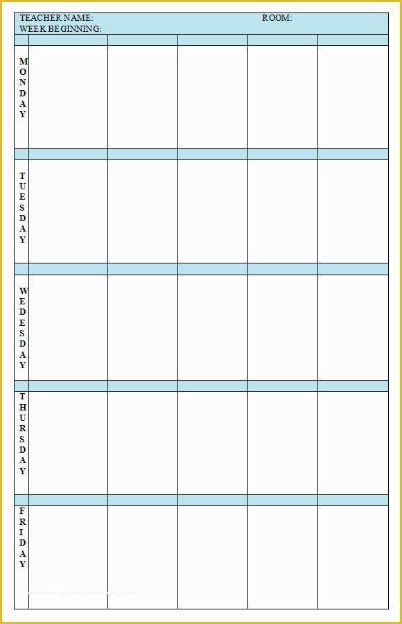 Free Printable Daily Lesson Plan Template Of 8 Weekly Lesson Plan Samples