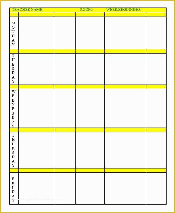 Free Printable Daily Lesson Plan Template Of 9 Sample Weekly Lesson Plans