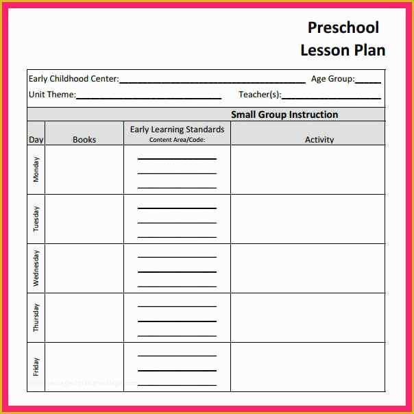 Free Printable Daily Lesson Plan Template Of Daily Lesson Plan Template