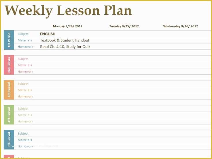 50 Free Printable Daily Lesson Plan Template