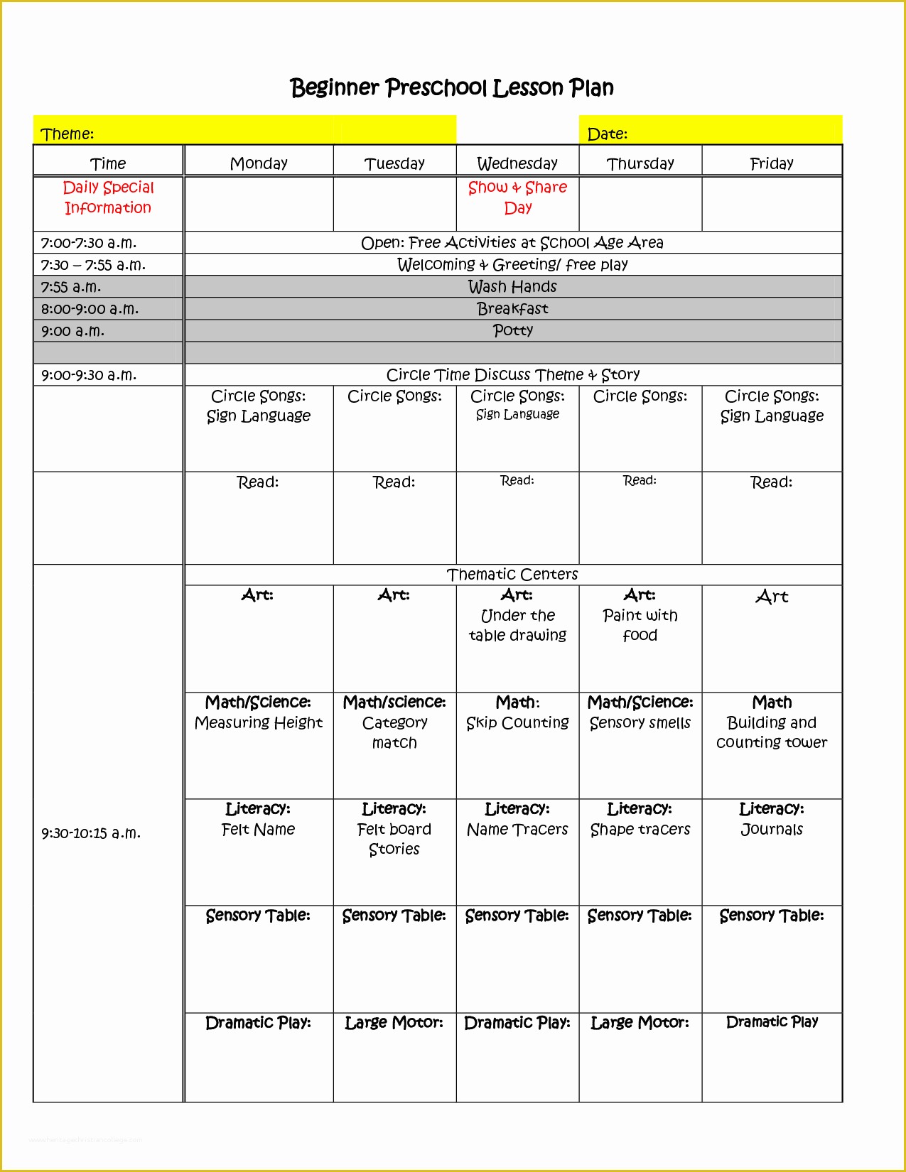 Free Printable Daily Lesson Plan Template Of Free Printable Lesson Plans for Kindergarten Free