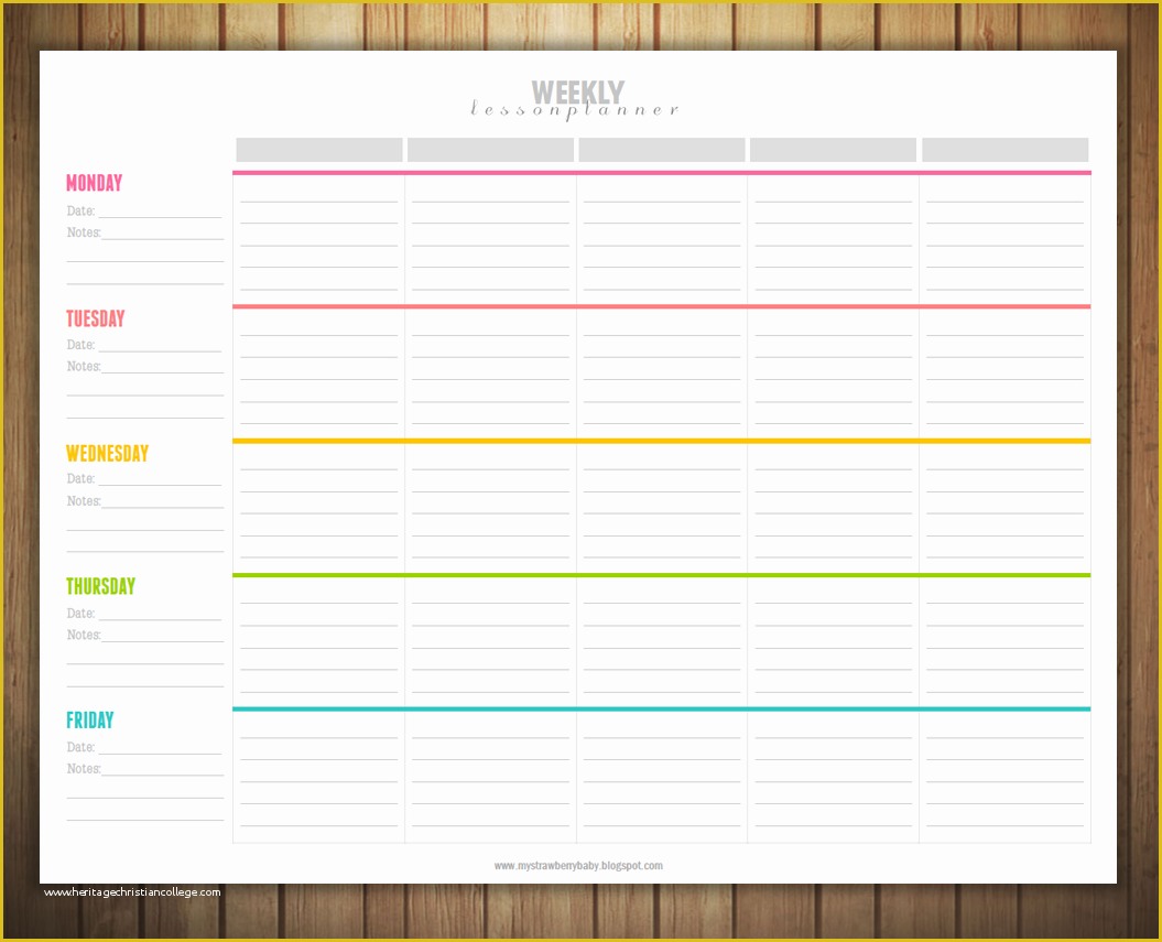 Free Printable Daily Lesson Plan Template Of Free Printable Weekly Lesson Plan Template