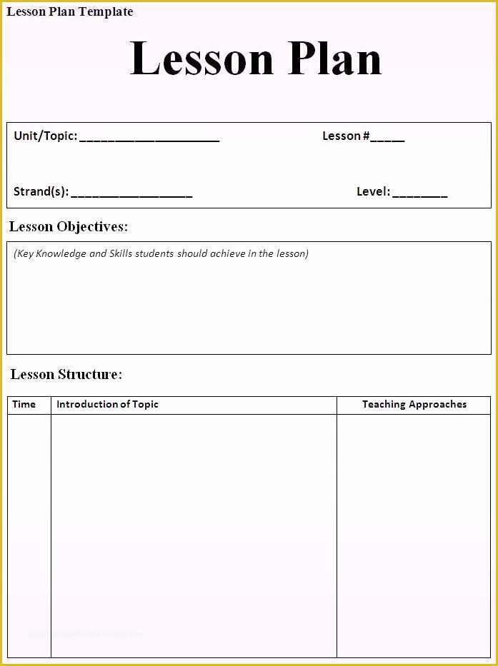 Free Printable Daily Lesson Plan Template Of Printable Lesson Plan Template for Teachers