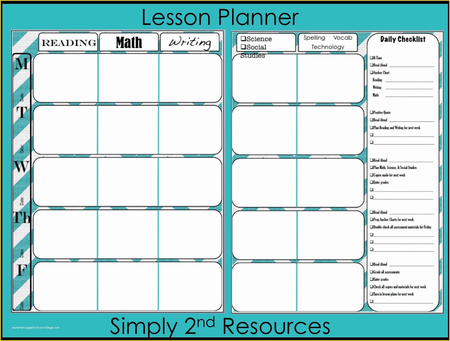 Free Printable Daily Lesson Plan Template Of Simply 2nd Resources Throwback Thursday Linky
