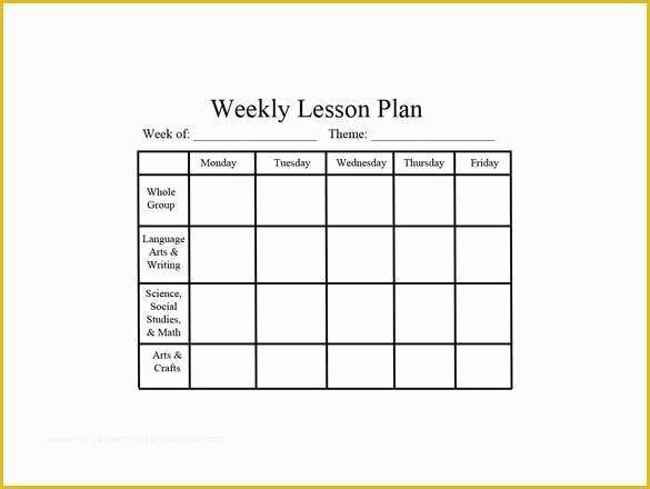 Free Printable Daily Lesson Plan Template Of Weekly Lesson Plan Template 8 Free Word Excel Pdf
